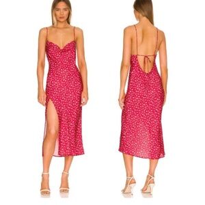 RESA Backless Red Floral Slip Dress